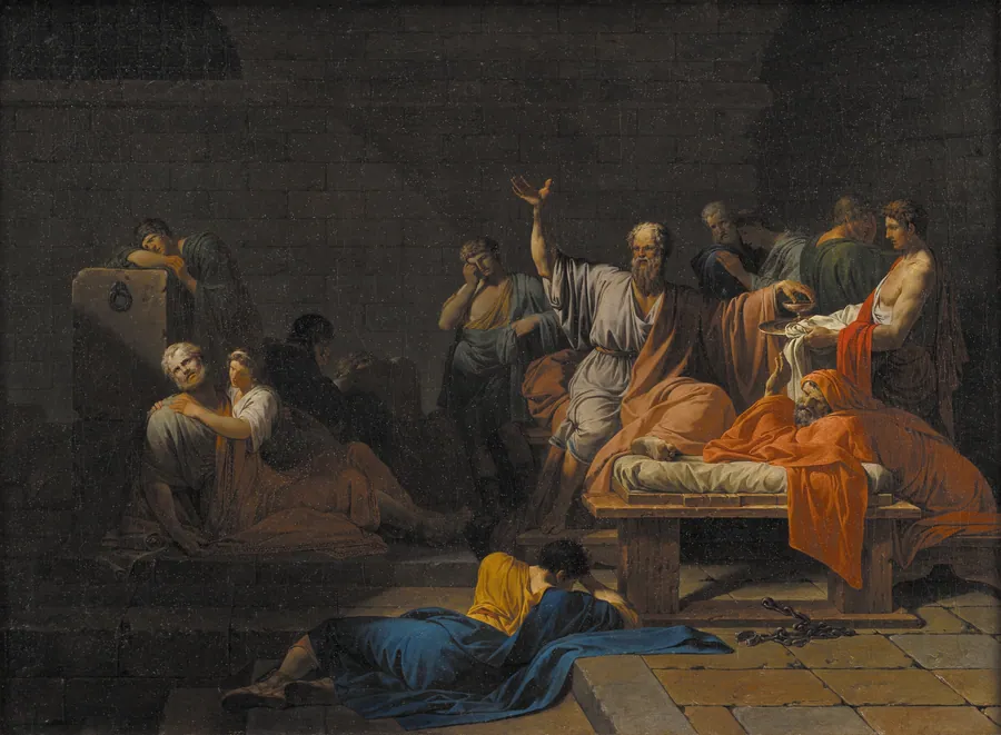 Sokrates' død i fængslet by Jean Francois Pierre Peyron