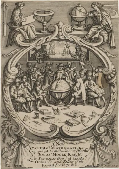 Title Page to A New System of Mathematicks, Composed by Sir Jonas Moore, Knight