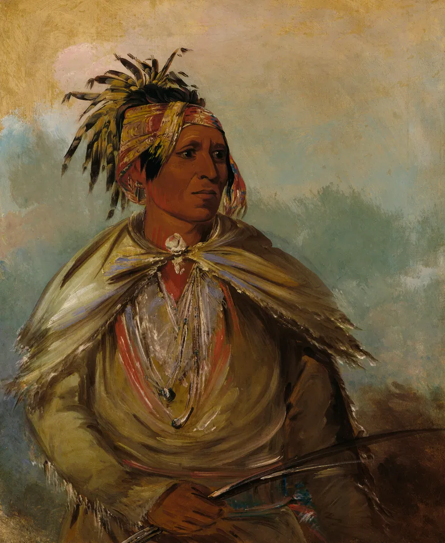 Pah-mee-ców-ee-tah, Man Who Tracks, a Chief by George Catlin, born Wilkes-Barre, PA 1796-died Jersey City, NJ 1872