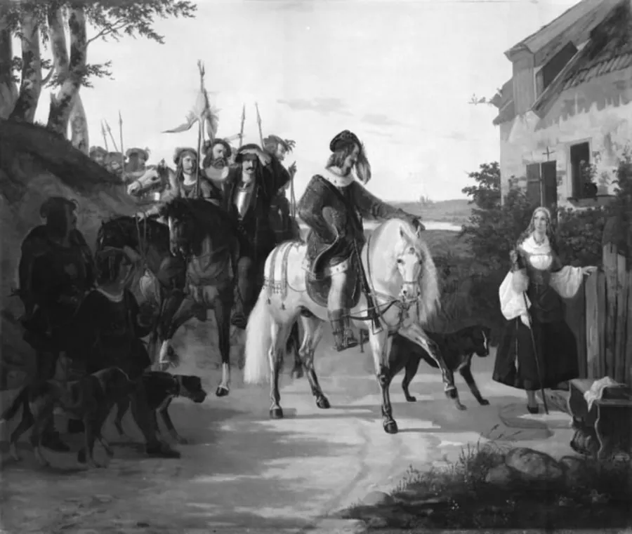 Kong Valdemar sætter Liden Else på prøve by Fritz Westphal