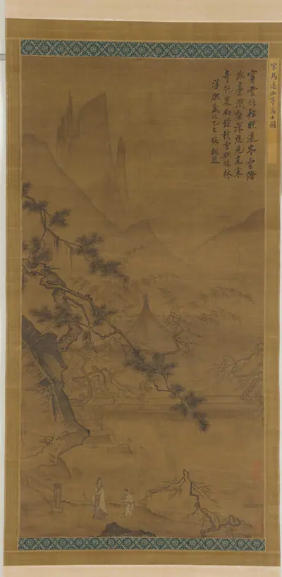 Scholar Approaching Secluded Pavilion