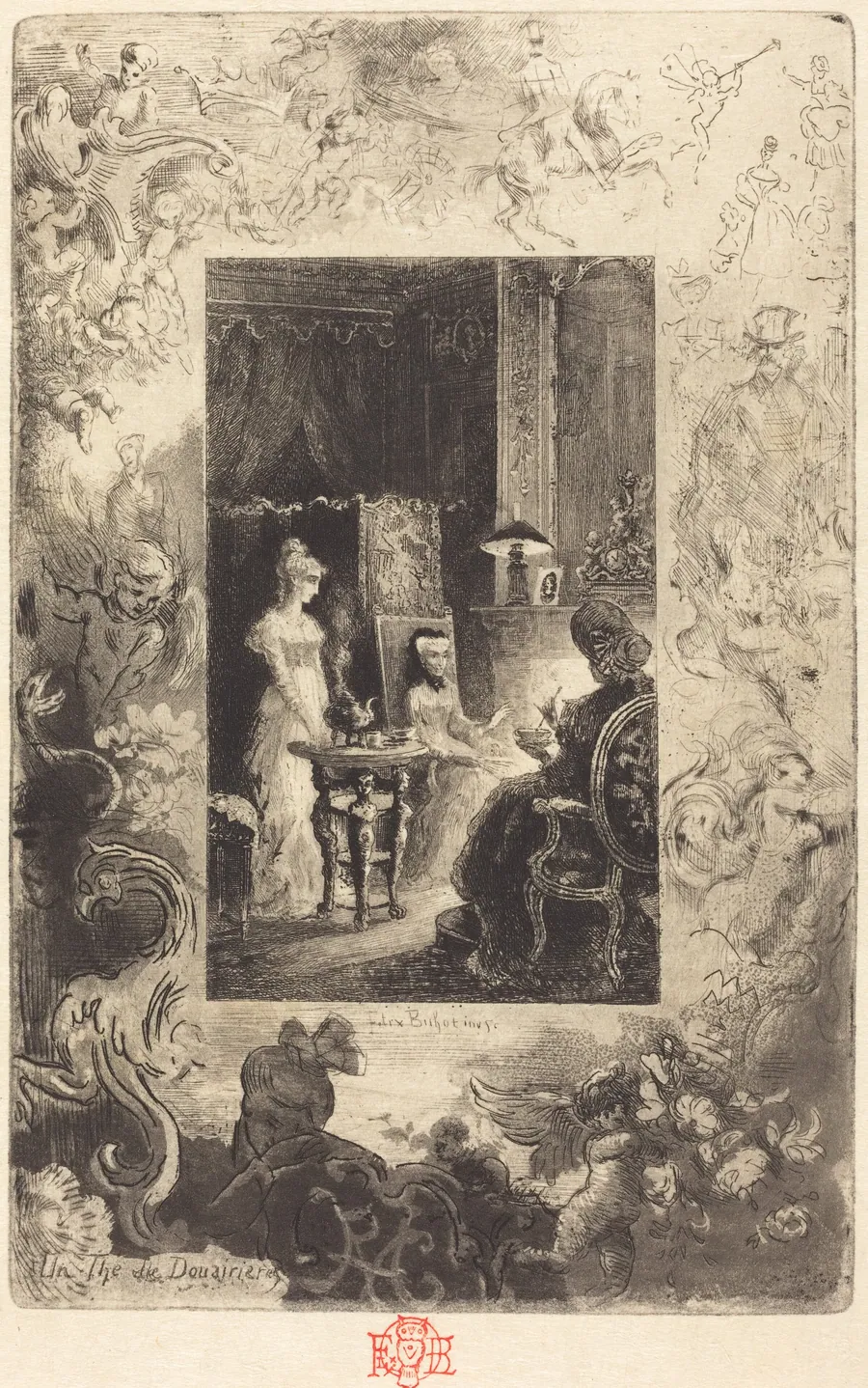 Un Thé de Douairières (The Dowagers' Tea Party) by Félix-Hilaire Buhot