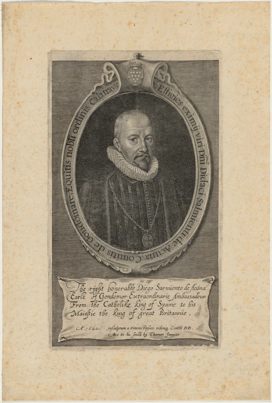 Diego Sarmiento de Acuna, Count of Gondomar by Simon van de Passe