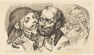 Young Woman Embraced by an Older Man