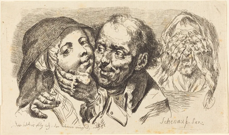 Young Woman Embraced by an Older Man by Johann Eleazar Schenau