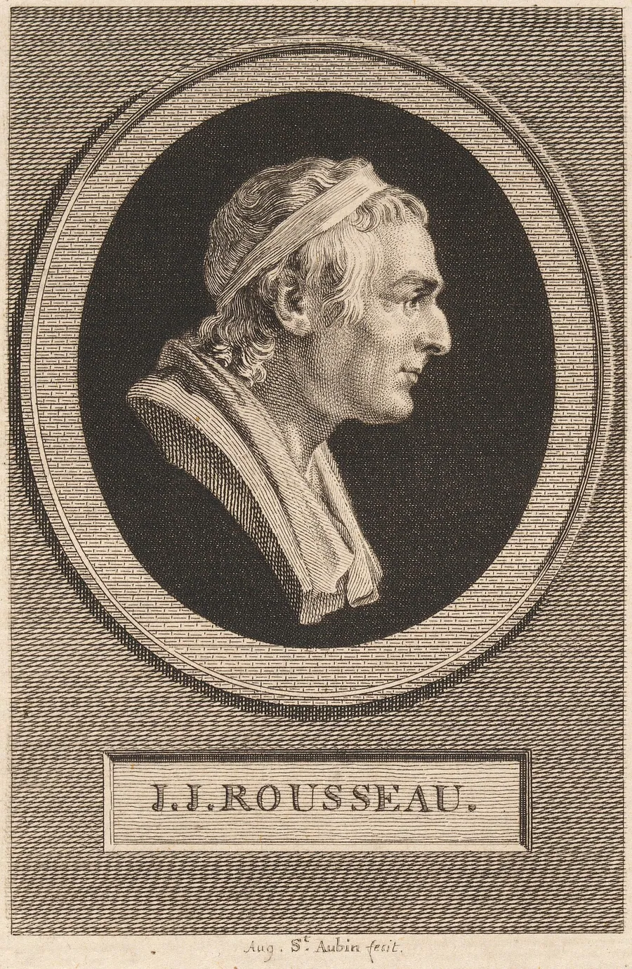 Jean-Jacques Rousseau by Augustin de Saint-Aubin