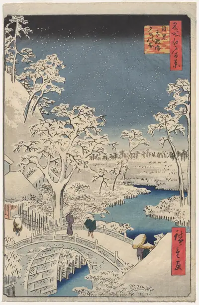 Meguro Drum Bridge and Sunset Hill, from One Hundred Views of Famous Places in Edo