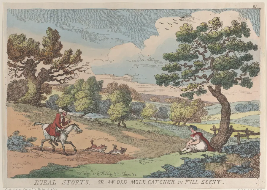 Rural Sports, or an Old Mole Catcher in Full Scent by Thomas Tegg