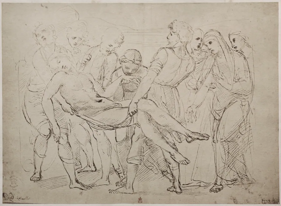 Drawing by Raphael Sanzio in the British Museum by Roger Fenton