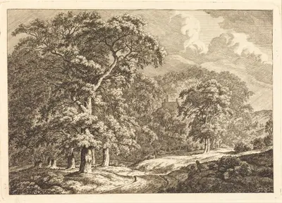 Forest with Travelers by a Road