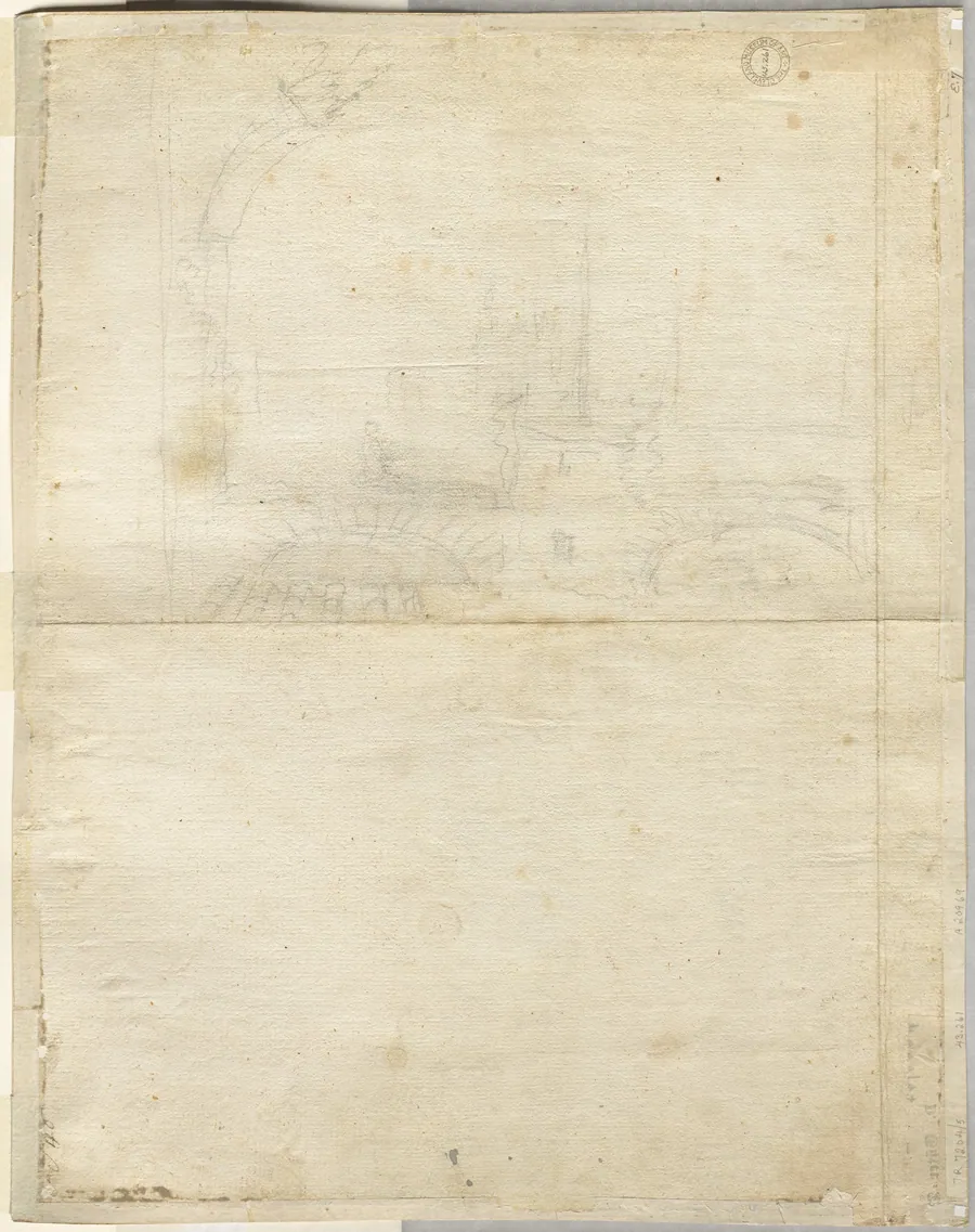 Sketch for San Giovanni in Laterano (verso) by Lievin Cruyl