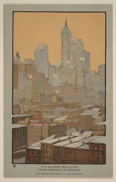 The Singer Building from Brooklyn Bridge