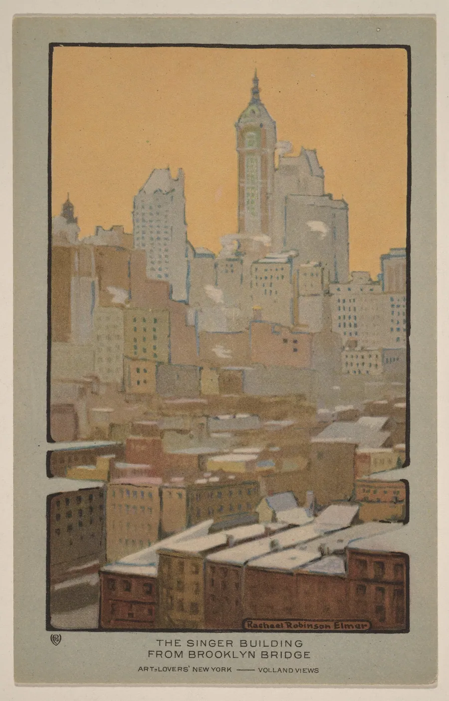 The Singer Building from Brooklyn Bridge by Rachael Robinson Elmer