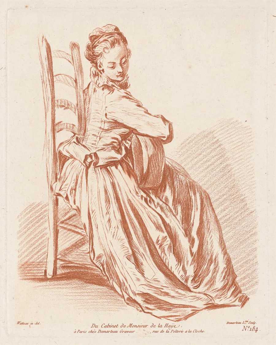 Woman Playing the Guitar by Gilles Demarteau the Elder