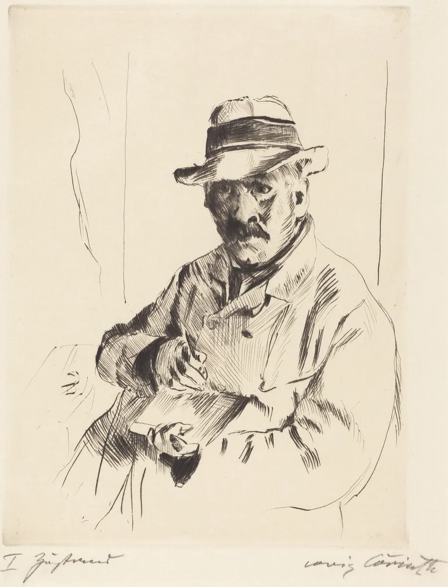 Selbstbildnis im Strohhut (Self-Portrait in a Straw Hat) by Lovis Corinth