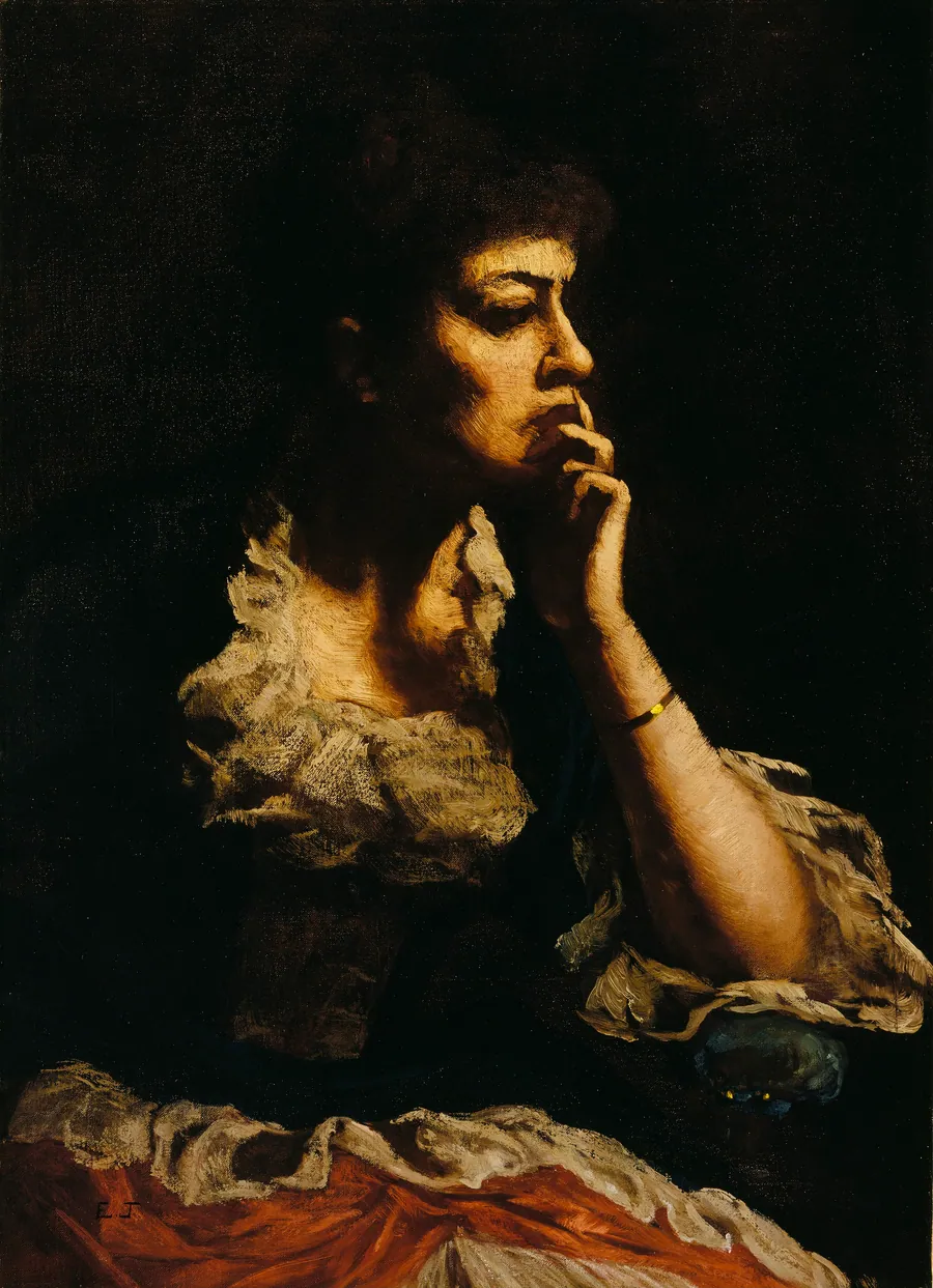 Portrait of Mrs. Eastman Johnson by Eastman Johnson, born Lovell, ME 1824-died New York City 1906