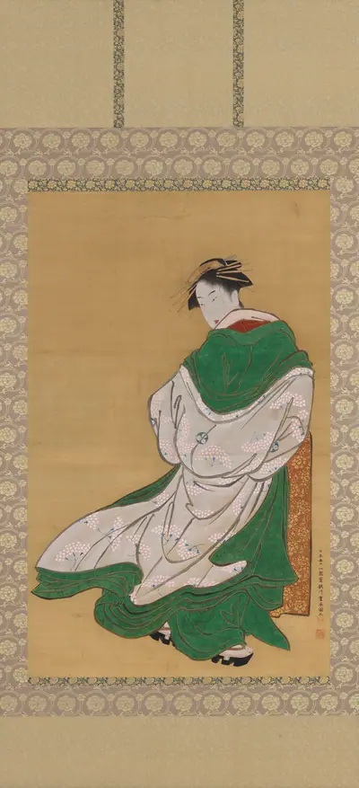 Woman walking in a breeze