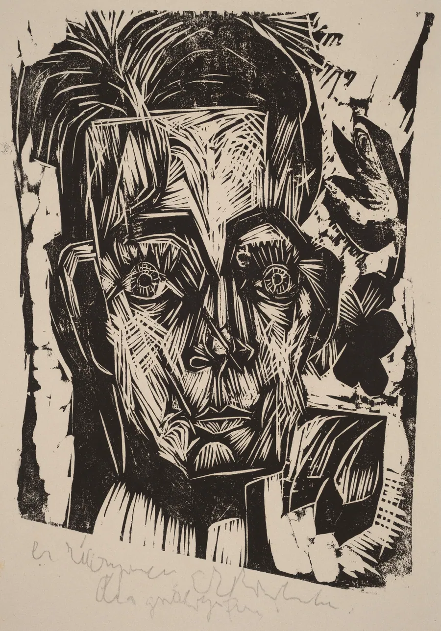 Head of Dr. Robert Binswanger (the Student) by Ernst Ludwig Kirchner