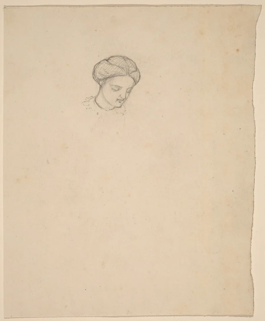 Study of a Girl's Head by Elihu Vedder