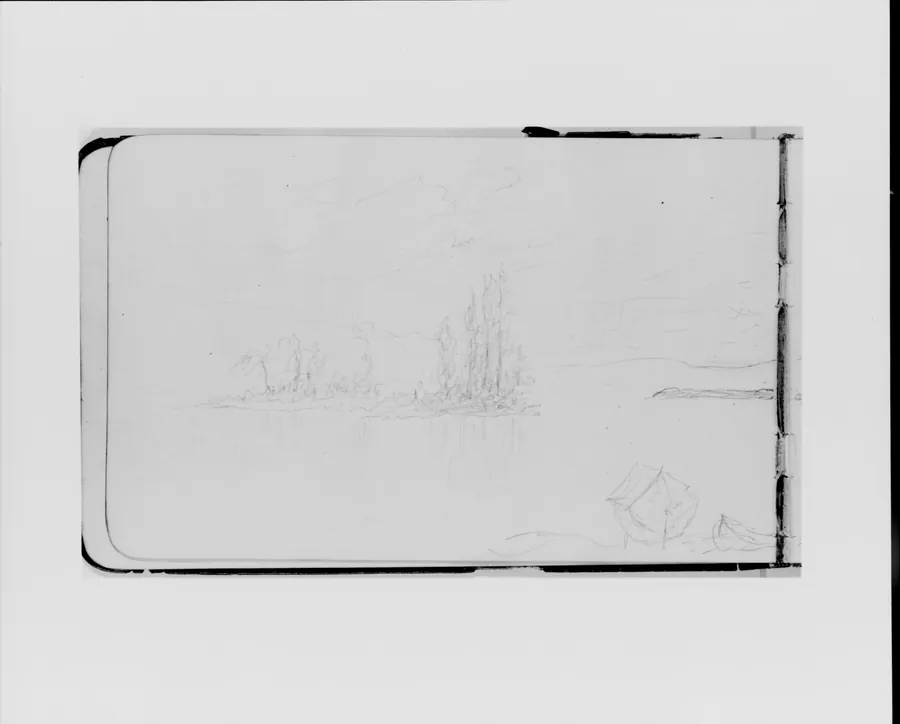 Bay Scene at Sunset (from Sketchbook) by Albert Bierstadt