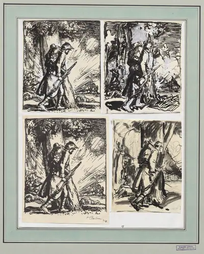 Fantassin à l'abri d'un arbre
