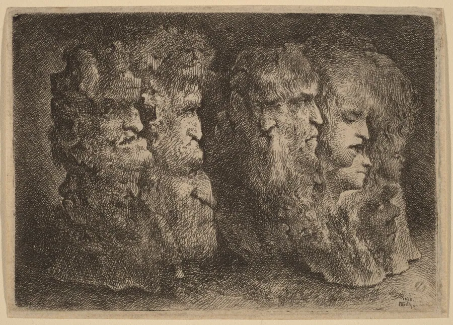 Grotesque Heads by Bartholomeus Breenbergh