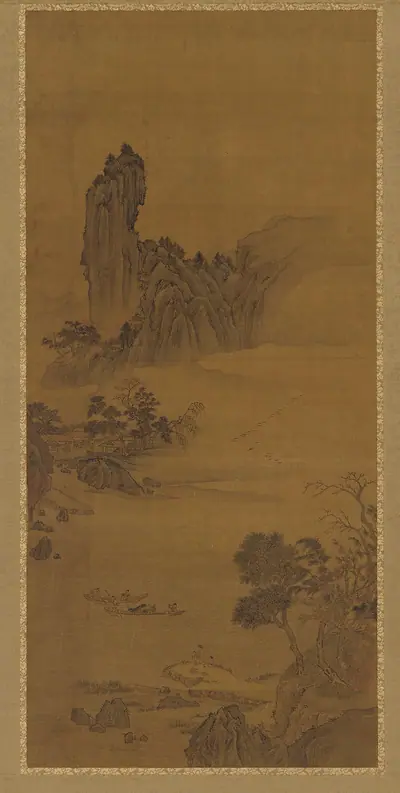 Landscape with ferry boats