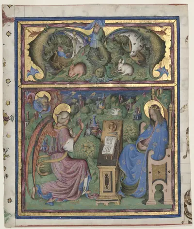 Initial M[issus est] Excised from an Antiphonary: The Annunciation