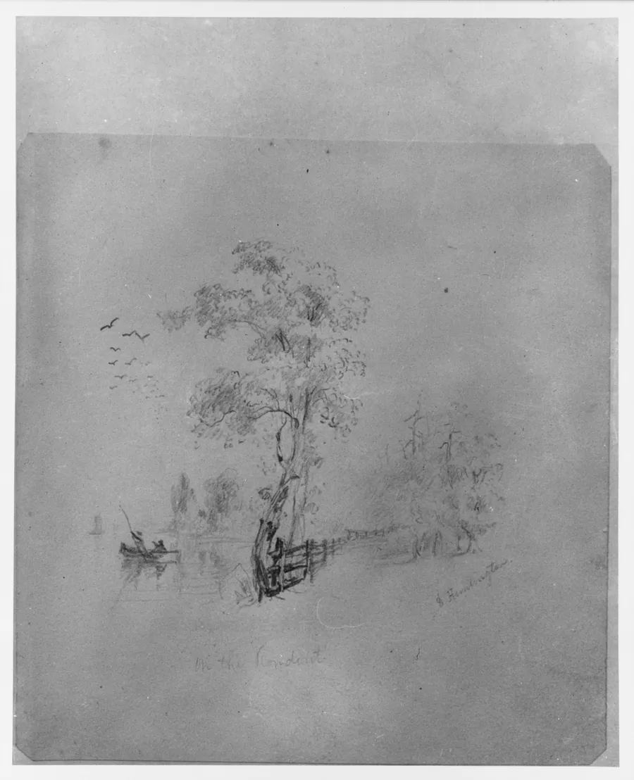 On the Rondout (from McGuire Scrapbook) by Daniel Huntington
