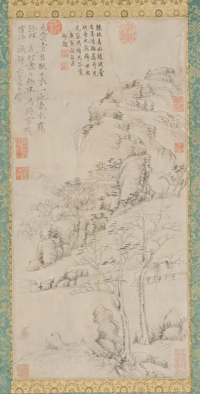 Quiet mountain village and trees