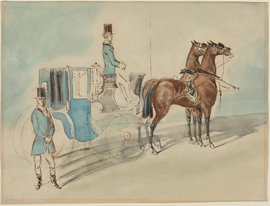 Carriage with Driver and Groom: Spring by Constantin Guys