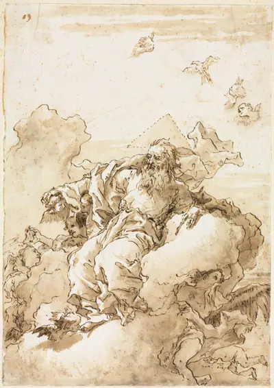 God the Father with Symbol of the Trinity