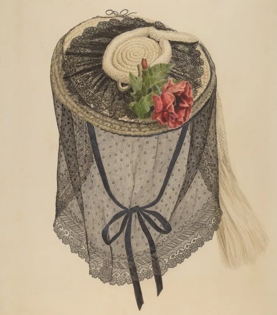 Lace and Straw Bonnet by Henry De Wolfe