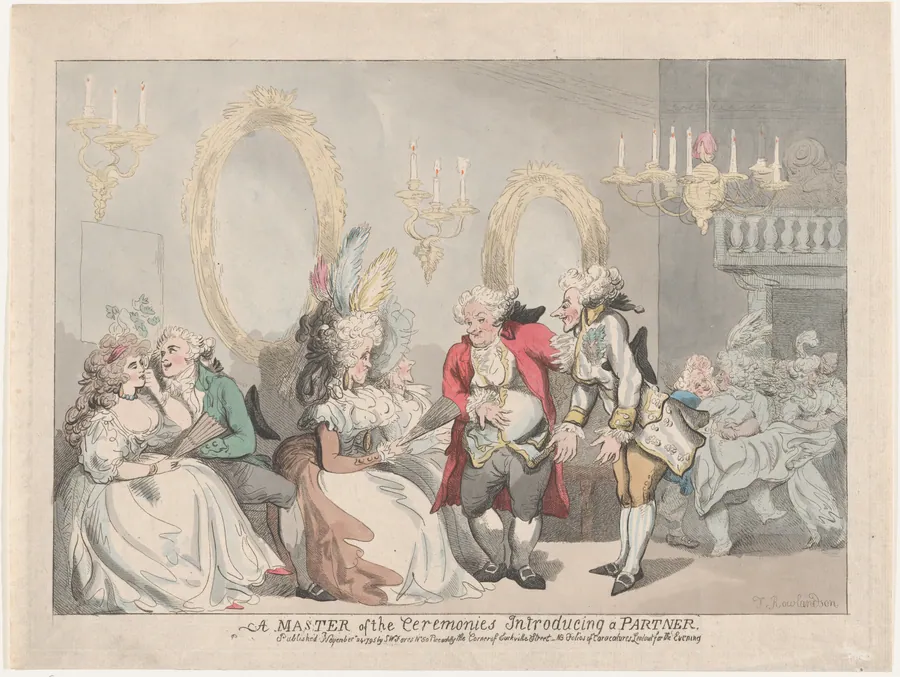 A Master of the Ceremonies Introducing a Partner by Thomas Rowlandson