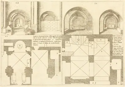 Plan and Elevation of the Chapel of Godefroy de Bouillon