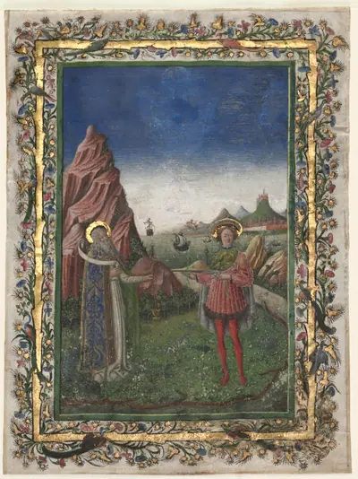 Single Leaf from a Missal: Two Male Saints