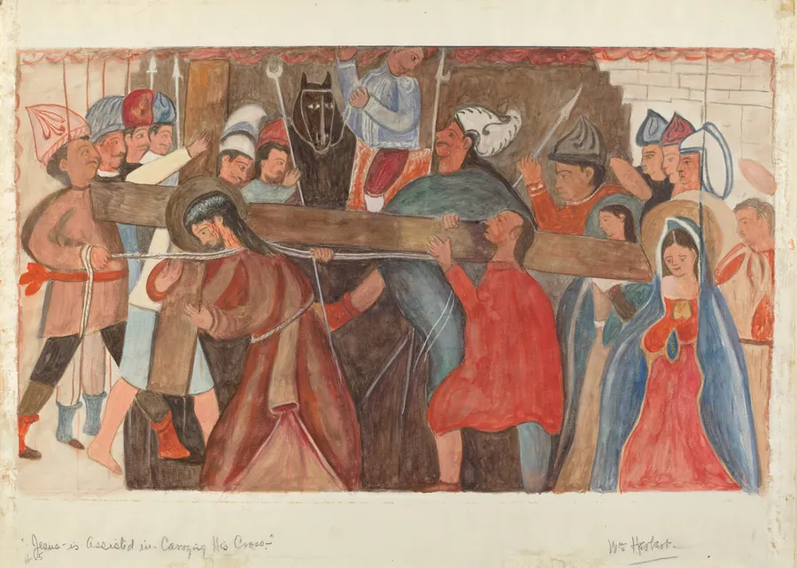 Station of the Cross No. 5: "Jesus is Assisted in Carrying His Cross" by William Herbert