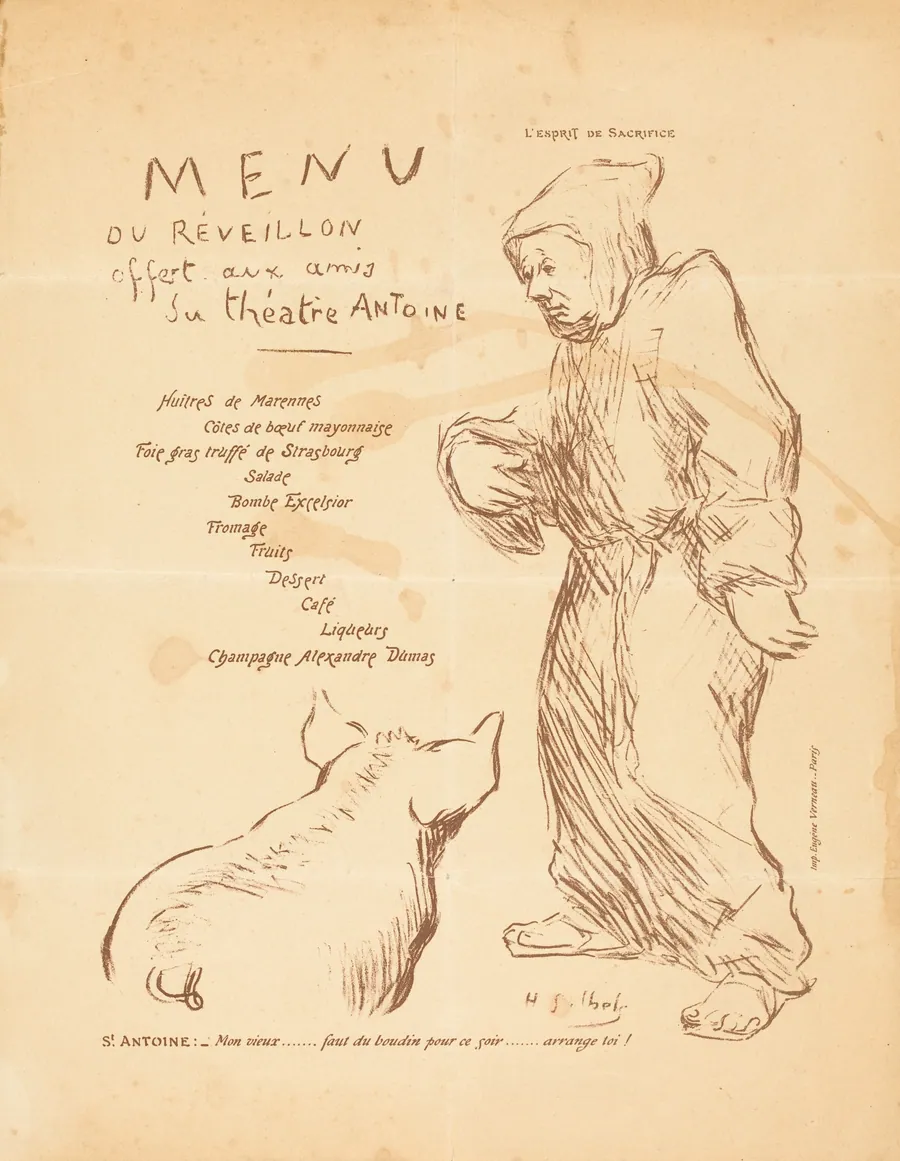 Menu du réveillon offert aux amis du Théâtre Antoine by Henri-Gabriel Ibels
