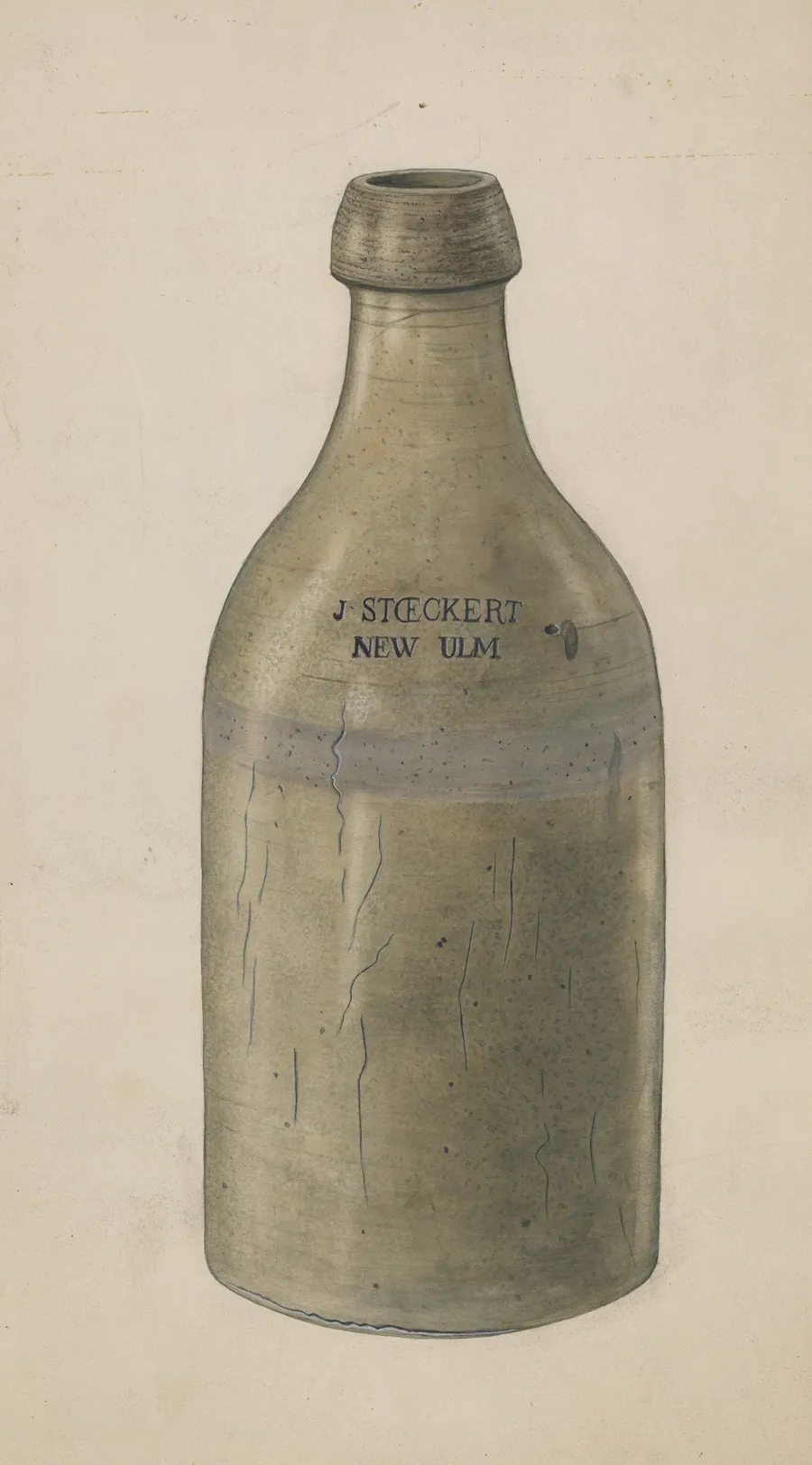 Stoneware Beer Bottle by Wilbur M Rice