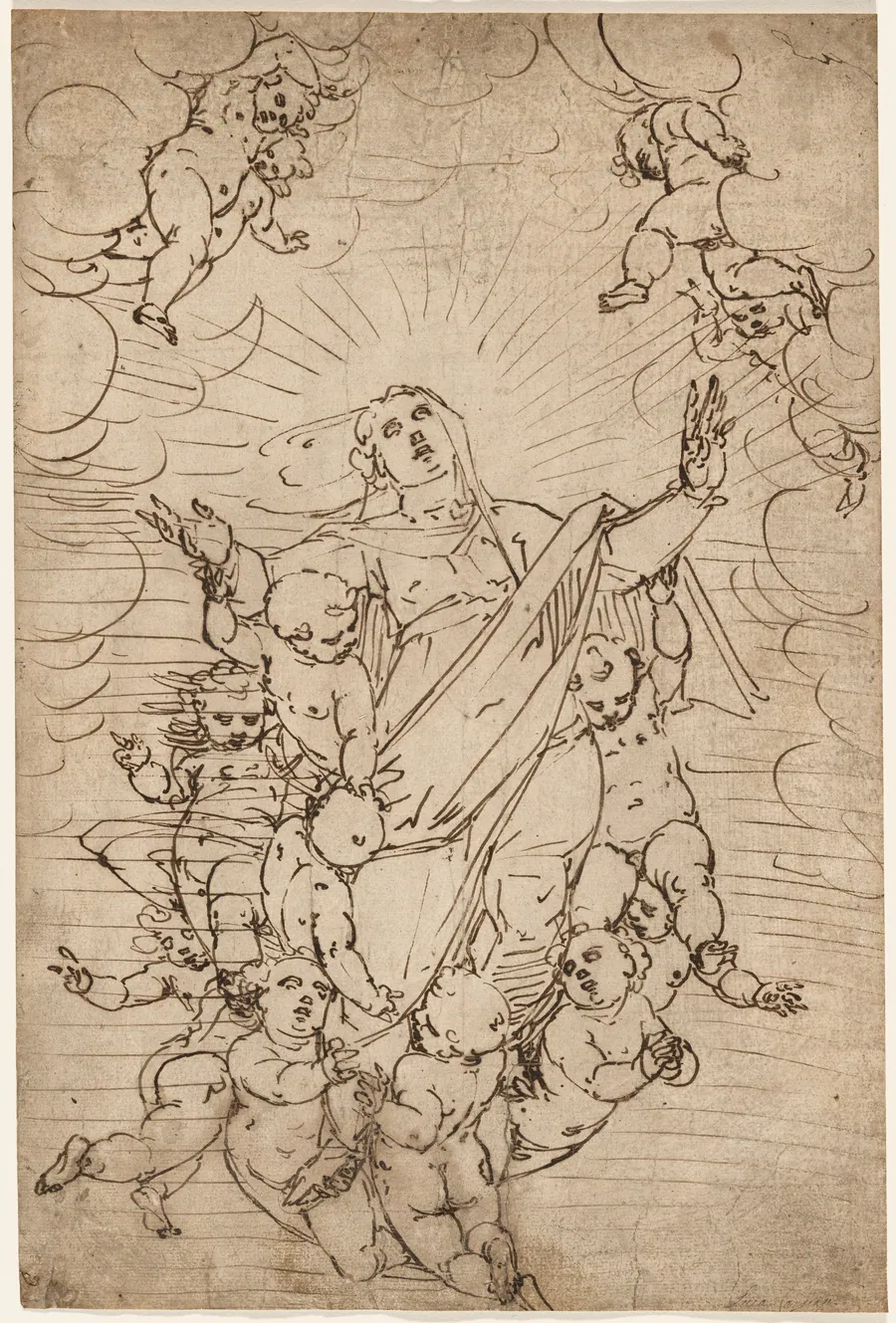 The Virgin in Glory by Luca Cambiaso