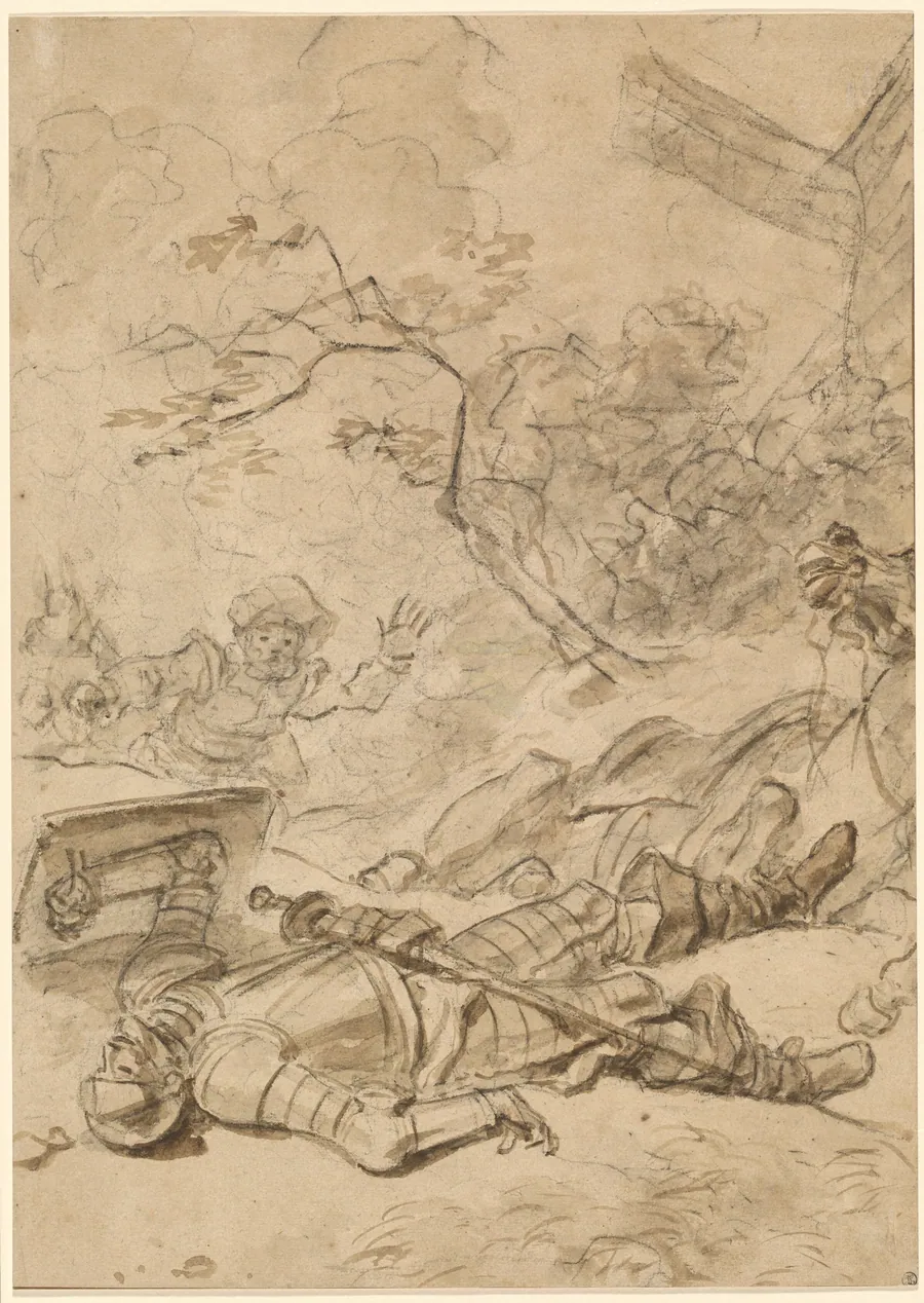 Don Quixote Defeated by the Windmill by Jean Honoré Fragonard