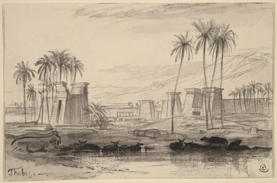 Thebes by Edward Lear