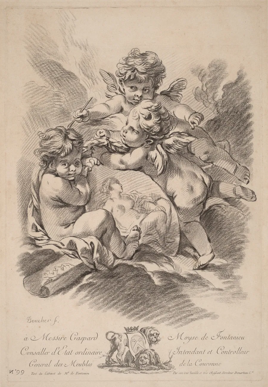 Allegory of Painting with Three Cherubs (99) by Gilles Demarteau the Elder
