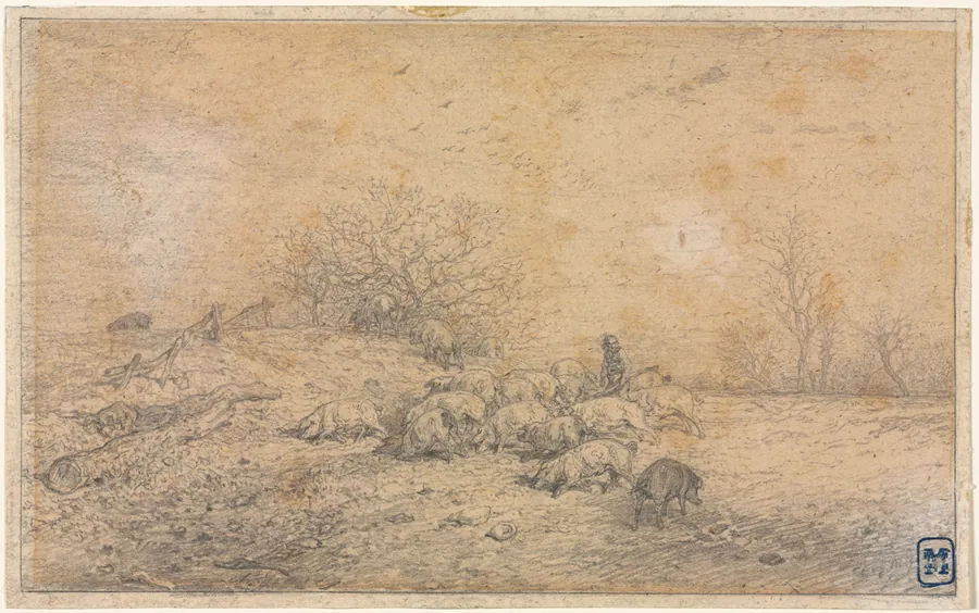 Herd of Pigs by Charles-Émile Jacque