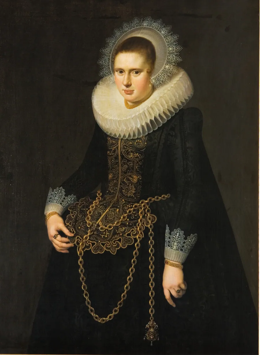 Portræt af en 22-årig kvinde by Cornelis van der Voort