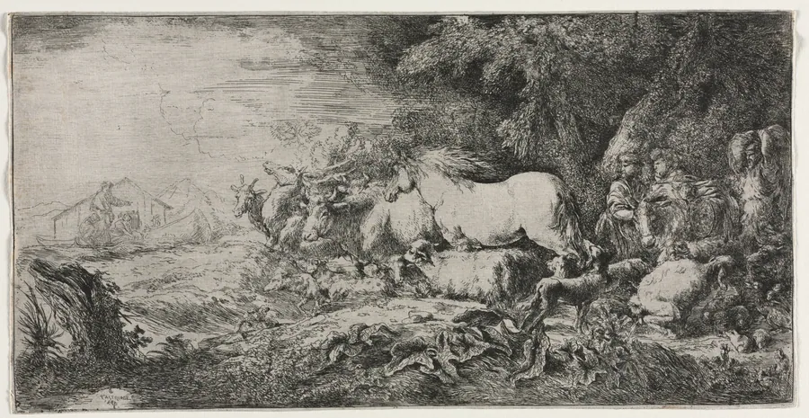 Noah and the Animals Entering the Ark by Giovanni Benedetto Castiglione