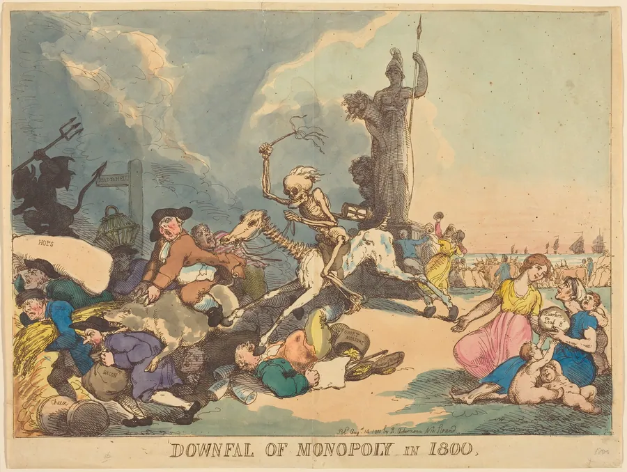 Downfall of Monopoly in 1800 by Thomas Rowlandson
