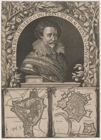 Frederick Henry of Orange With Two Maps