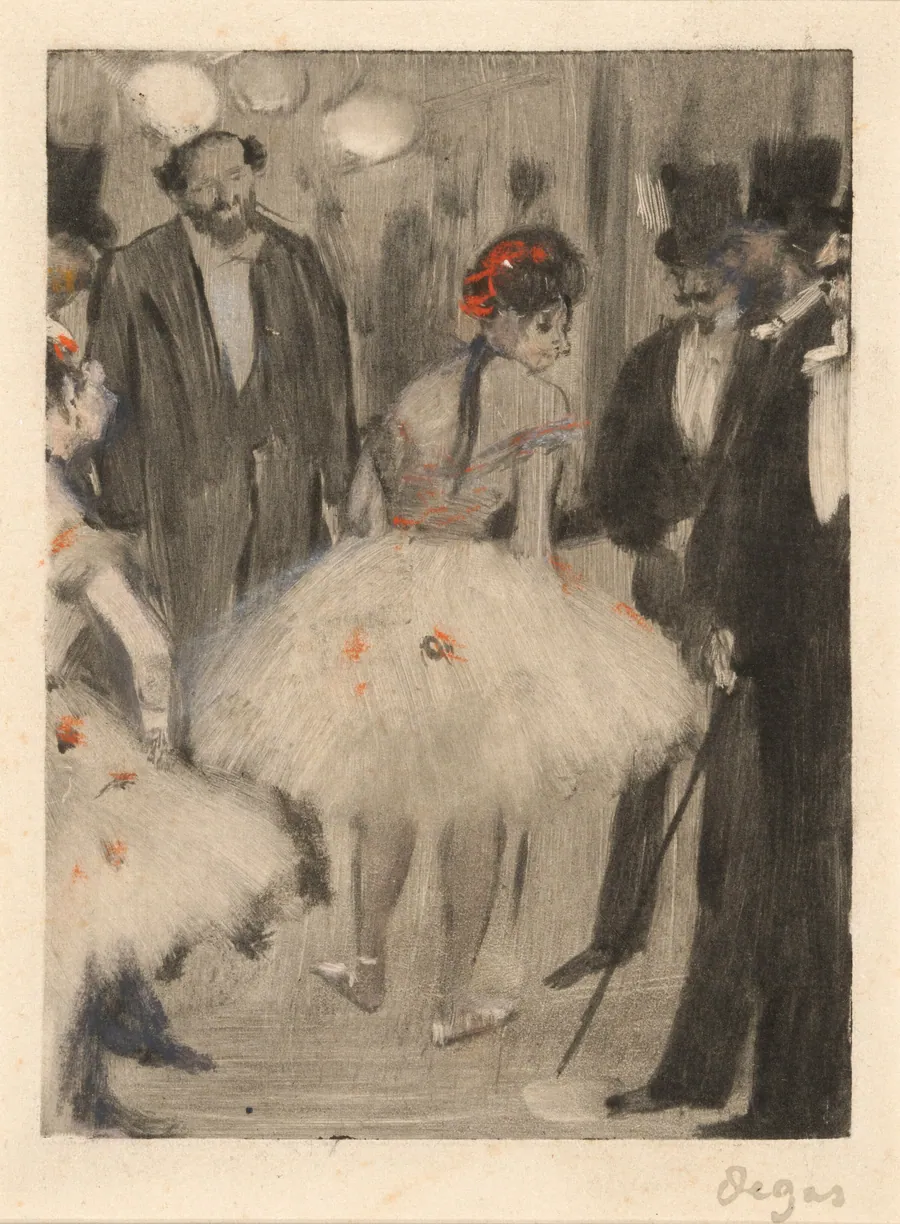 Virginie Being Admired While the Marquis Cavalcanti Looks On by Edgar Degas