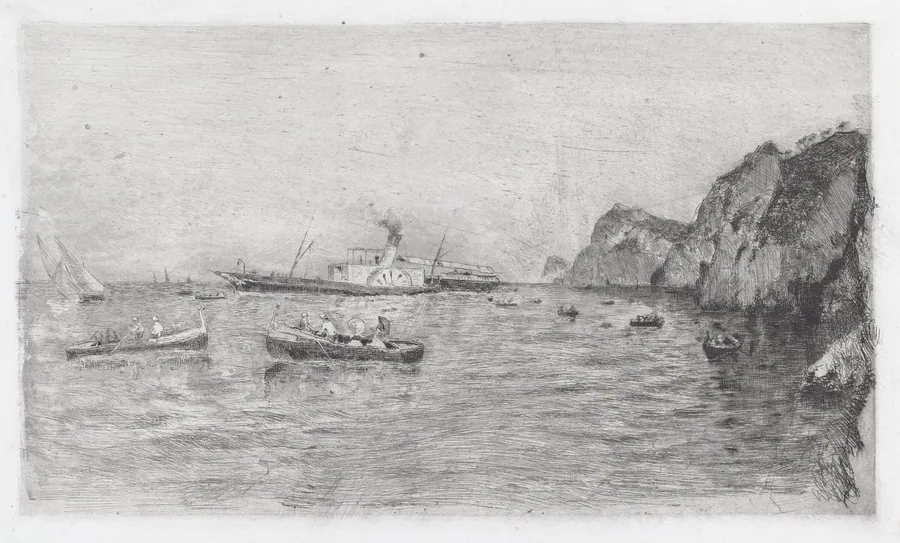 Harbor at Capri [Marina di Capri] by Uberto dell'Orto